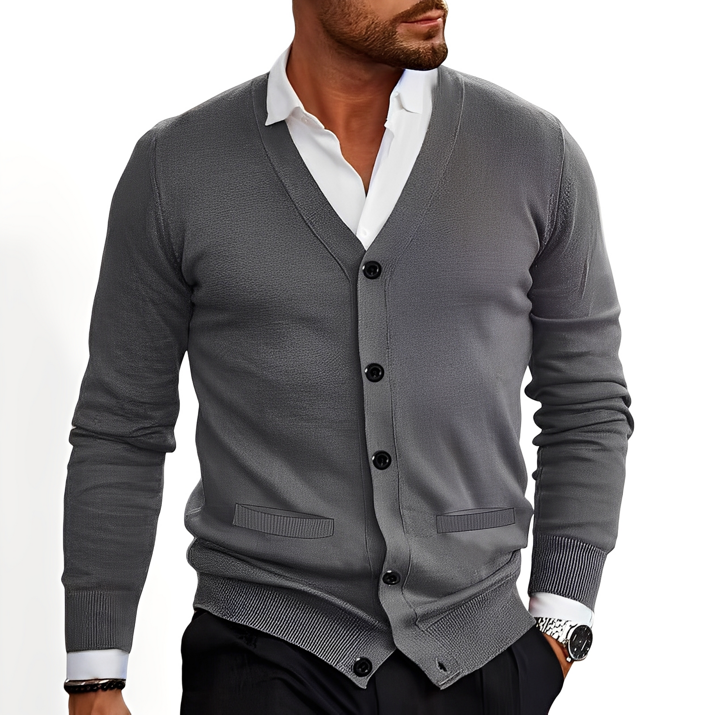 Kyler - Cardigan stylé avec boutons pour hommes