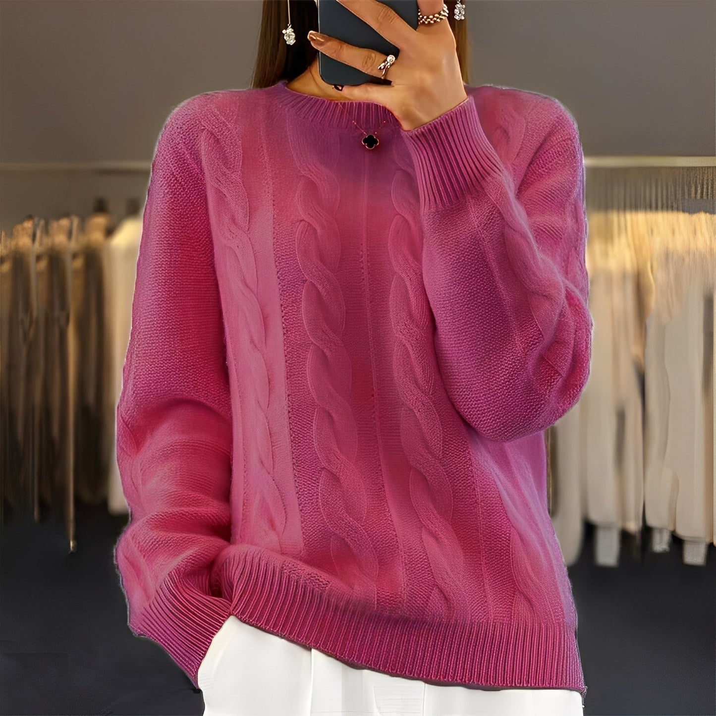 Theresa - Warm and classic wool sweater for women