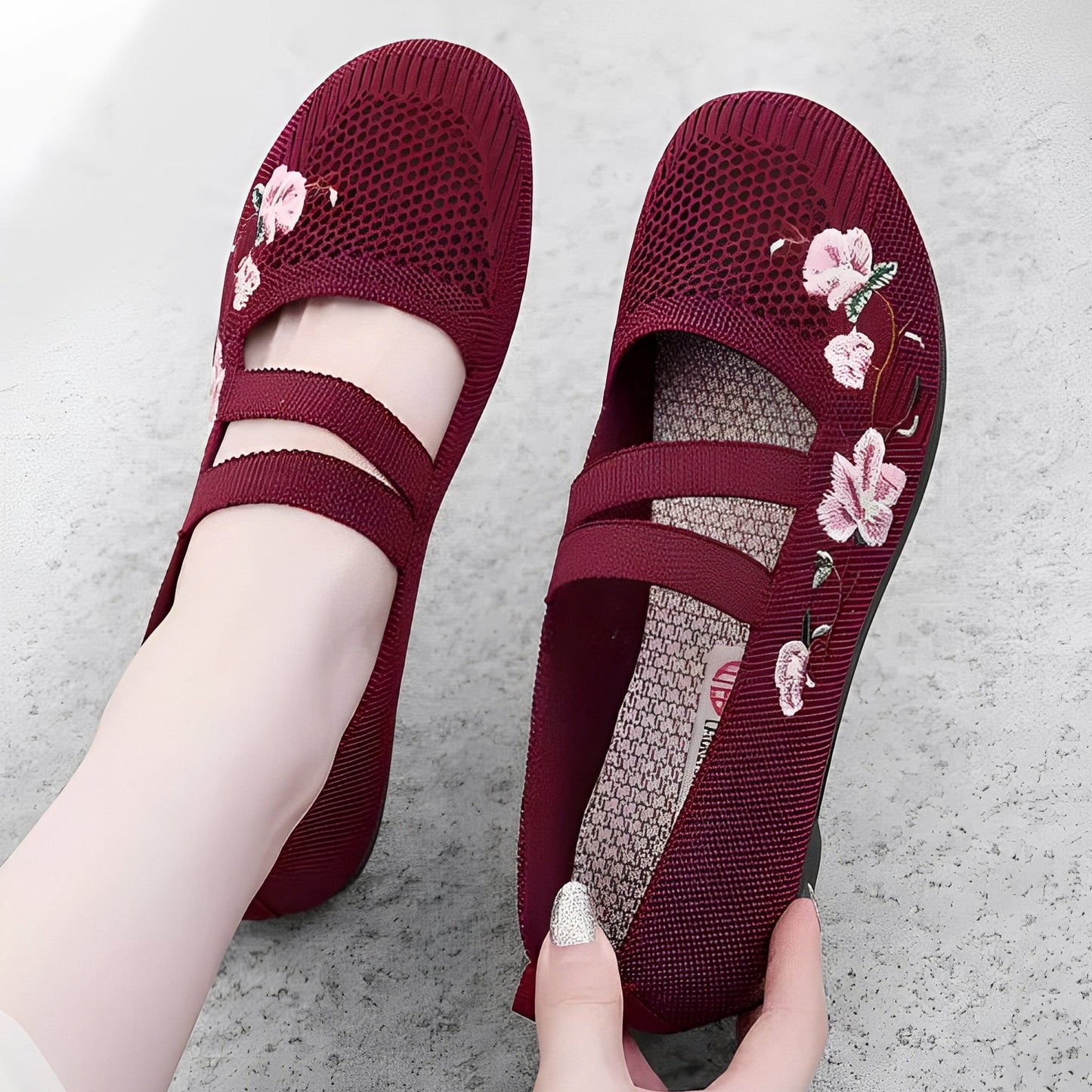 Jazmin - Baskets aérées décontractées avec broderie pour femmes