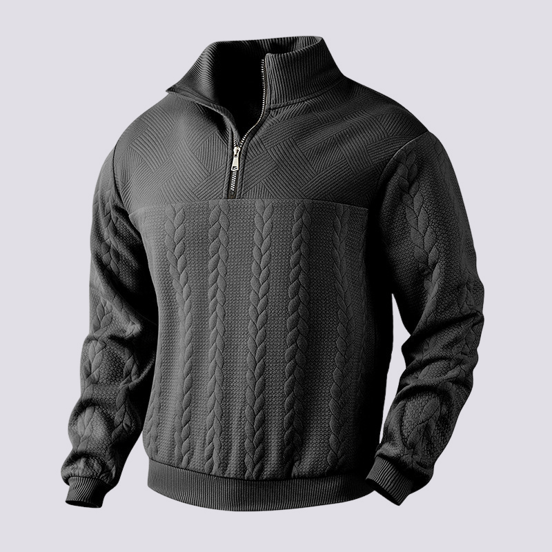 Benjamin - Modern pullover with quarter zipper for men