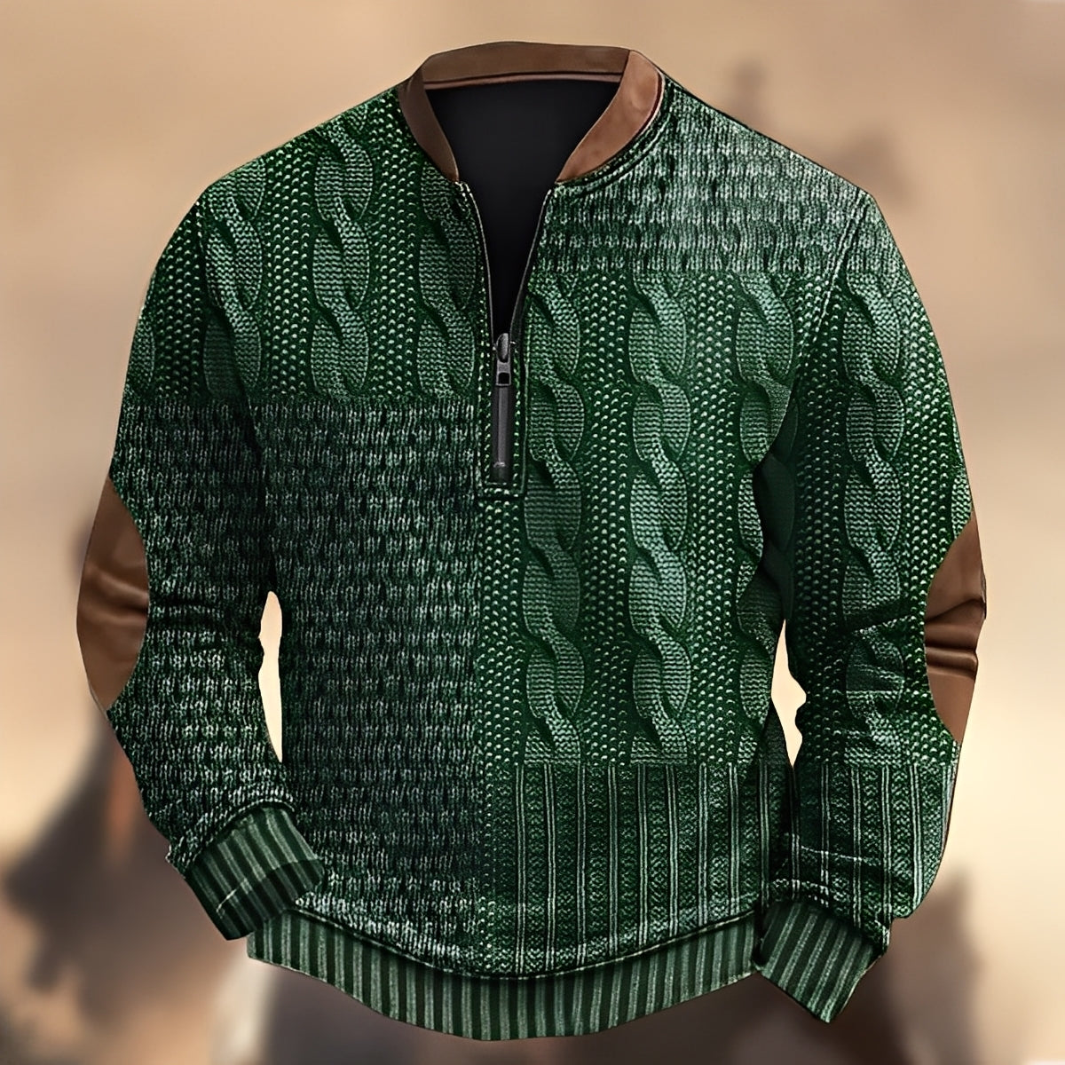 Edmund - Pull à motifs décontracté avec zip pour hommes