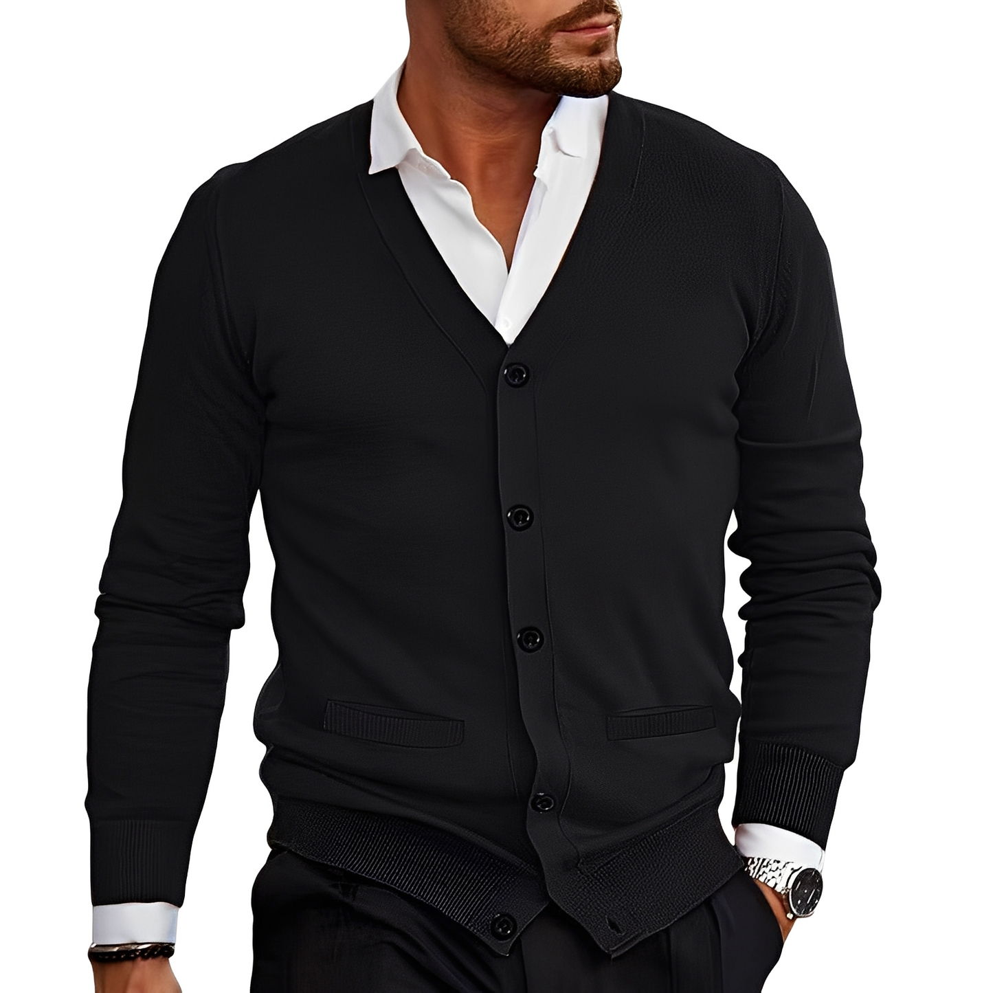 Kyler - Cardigan stylé avec boutons pour hommes