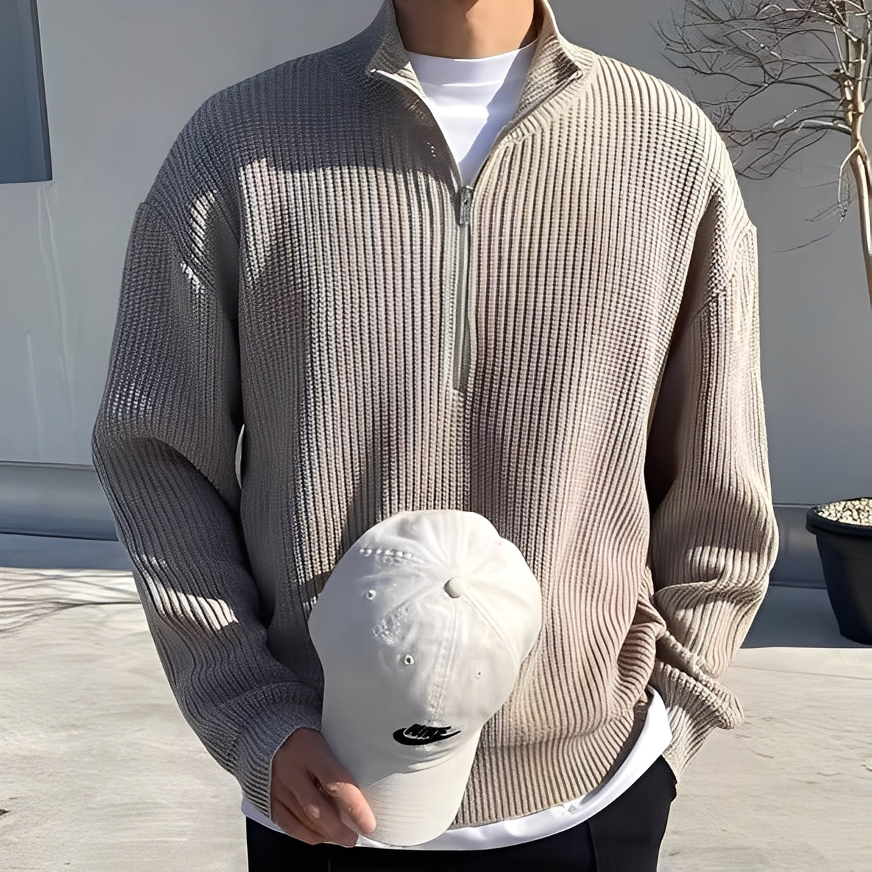 Jeffrey - Elegant sweater, casual knit for men