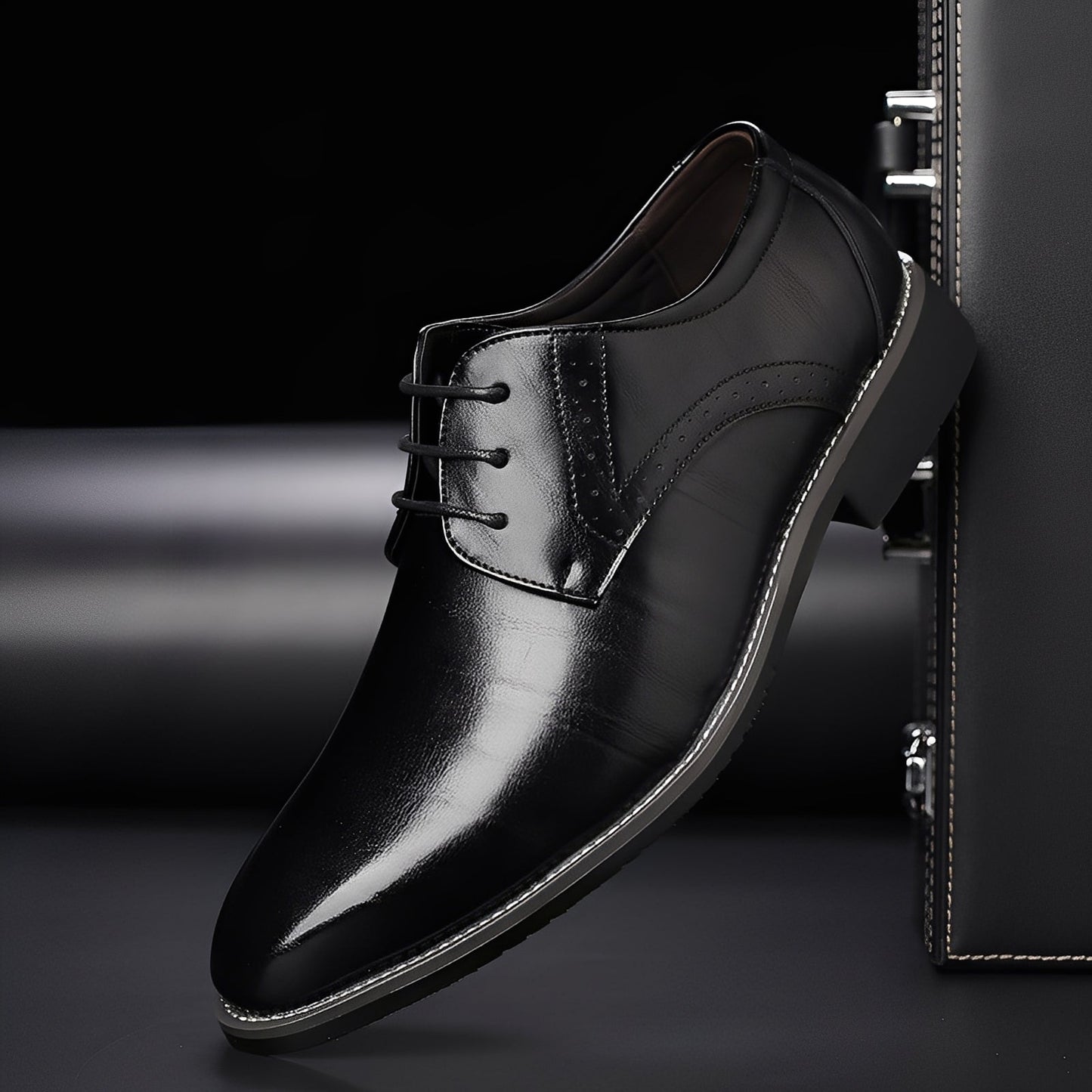 Beckham - Chaussures habillées à lacets pour hommes avec motif brogue