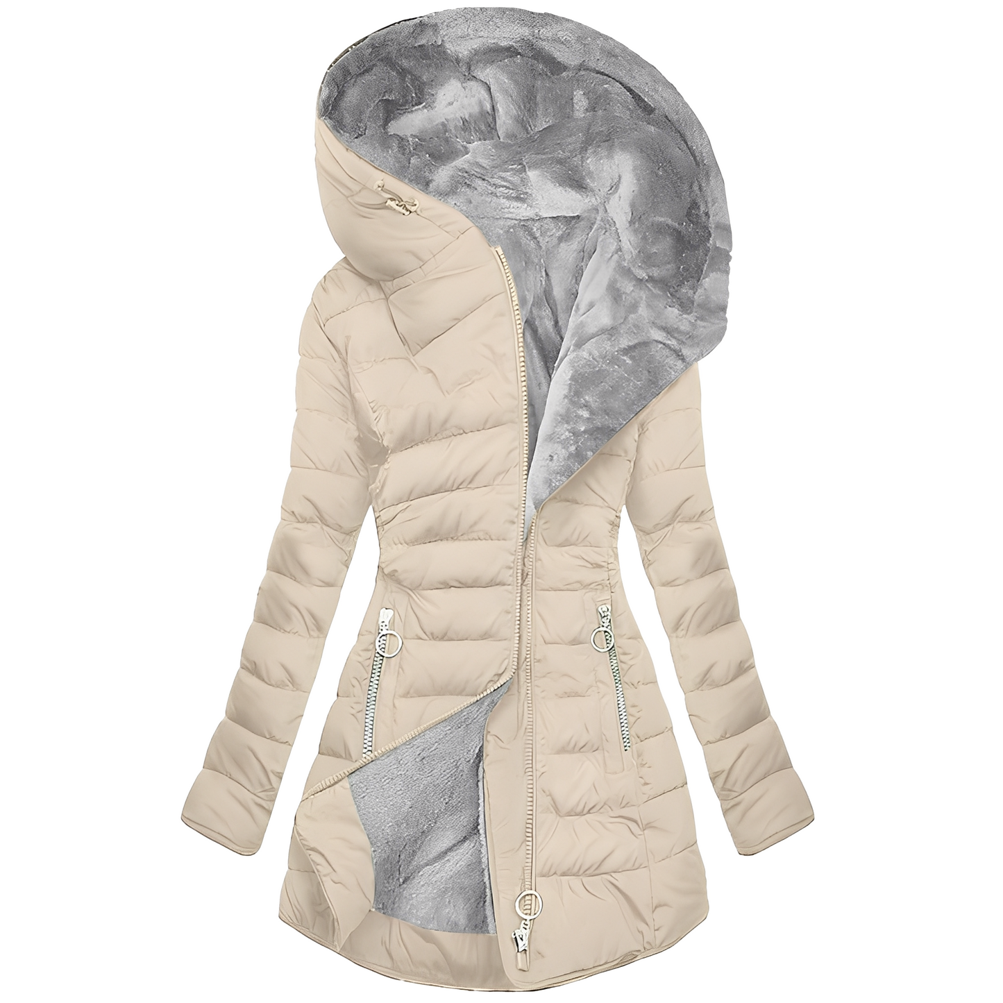 Helena - Manteau chaud en peluche avec capuche pour femmes