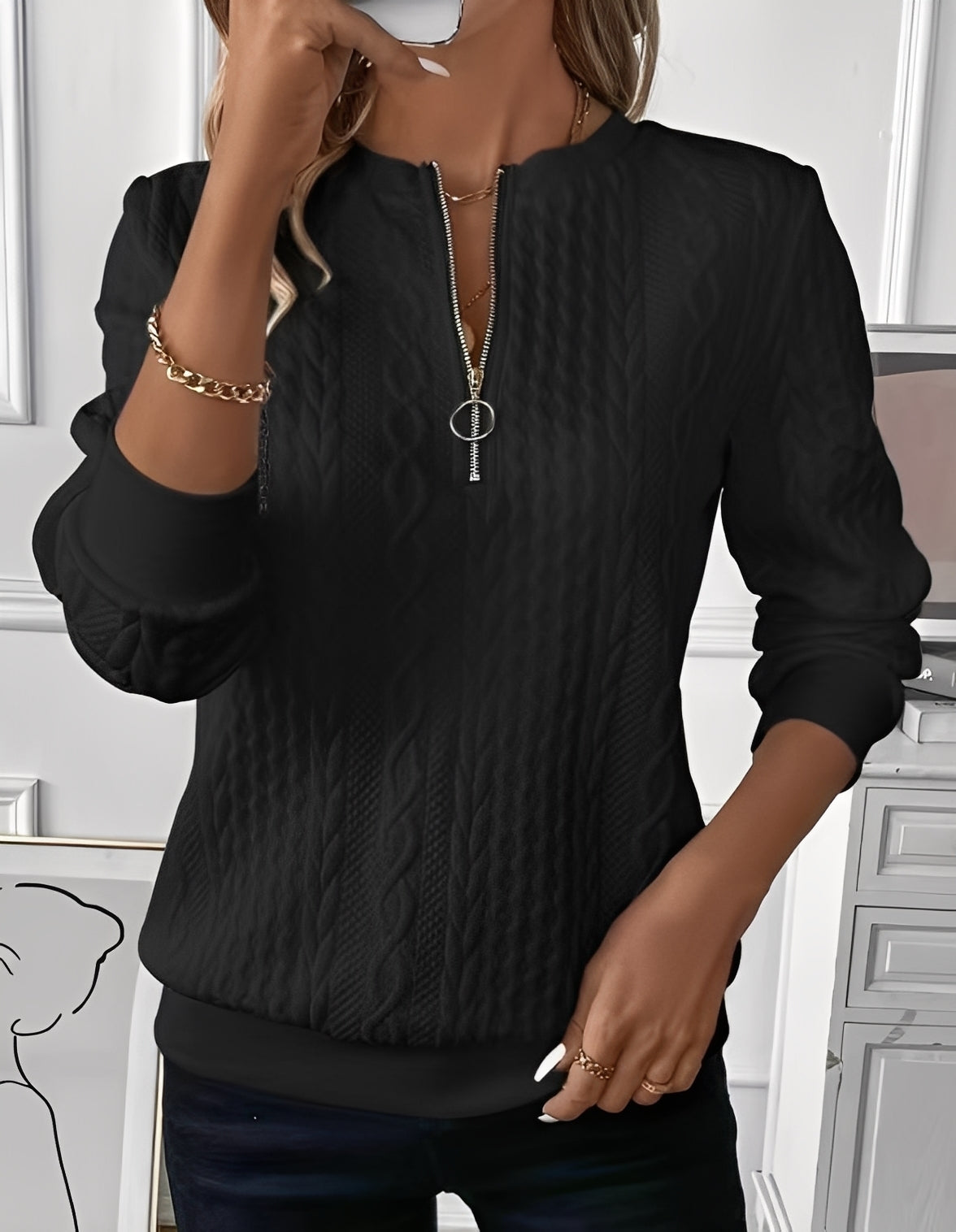 Davida - Soft and stylish quilted sweater for women