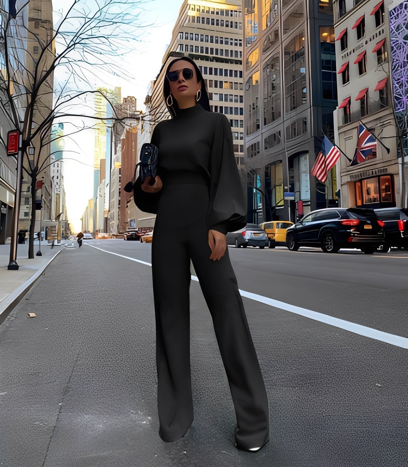 Rebeccah - Combinaison chic à manches longues pour femmes