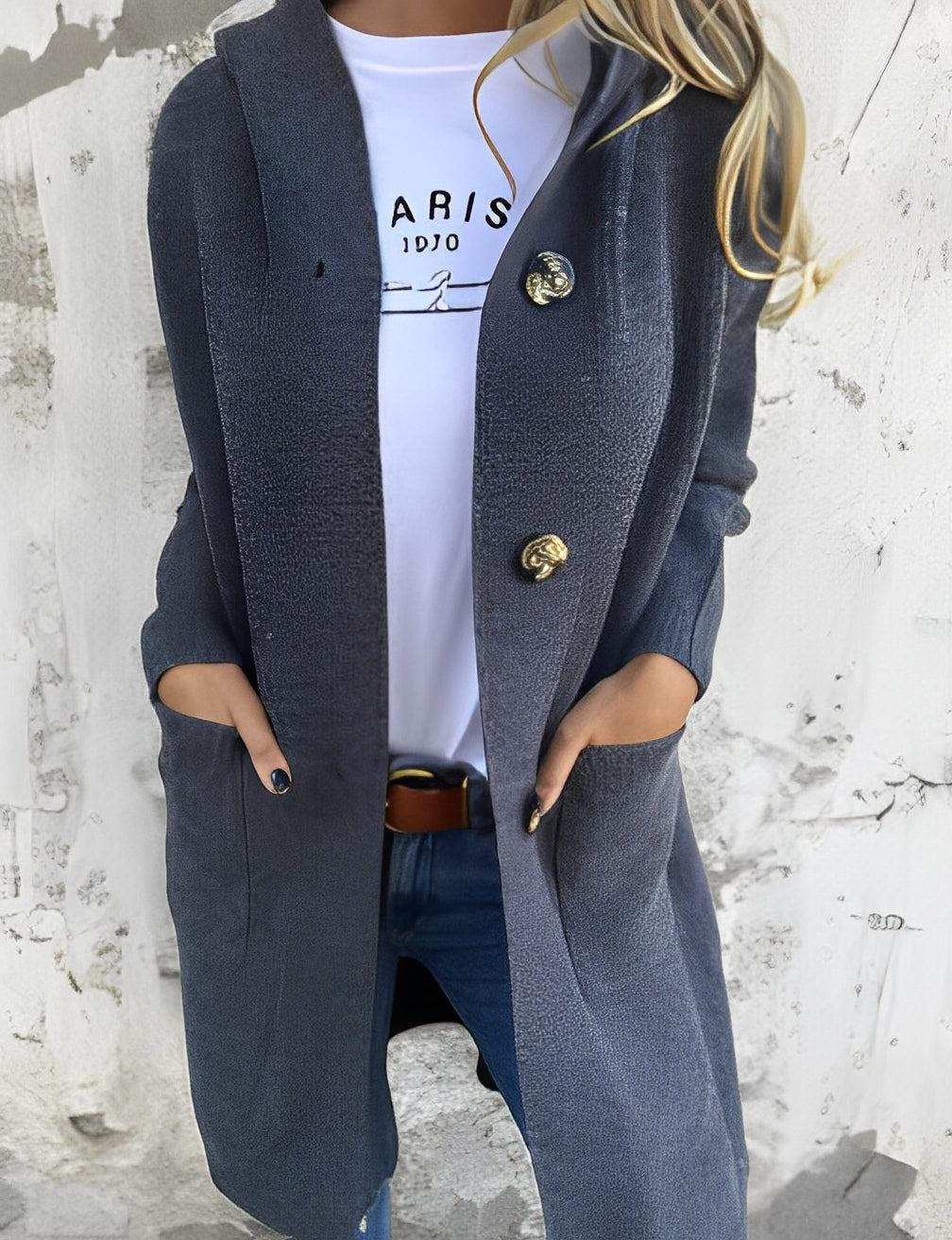 Suzanna - Long cardigan à capuche pour femmes
