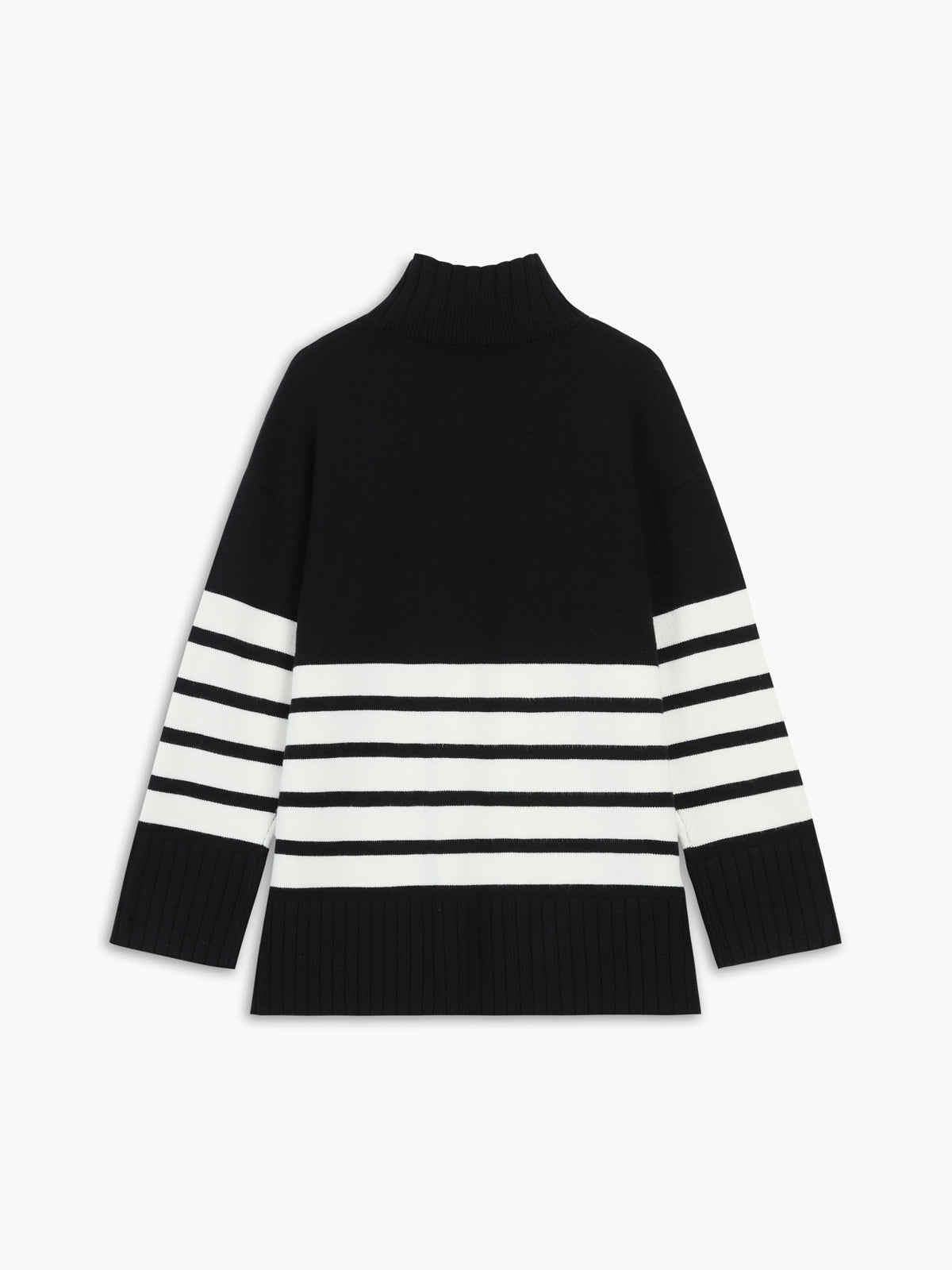 Colette – Pullover Mock-Neck Rayé