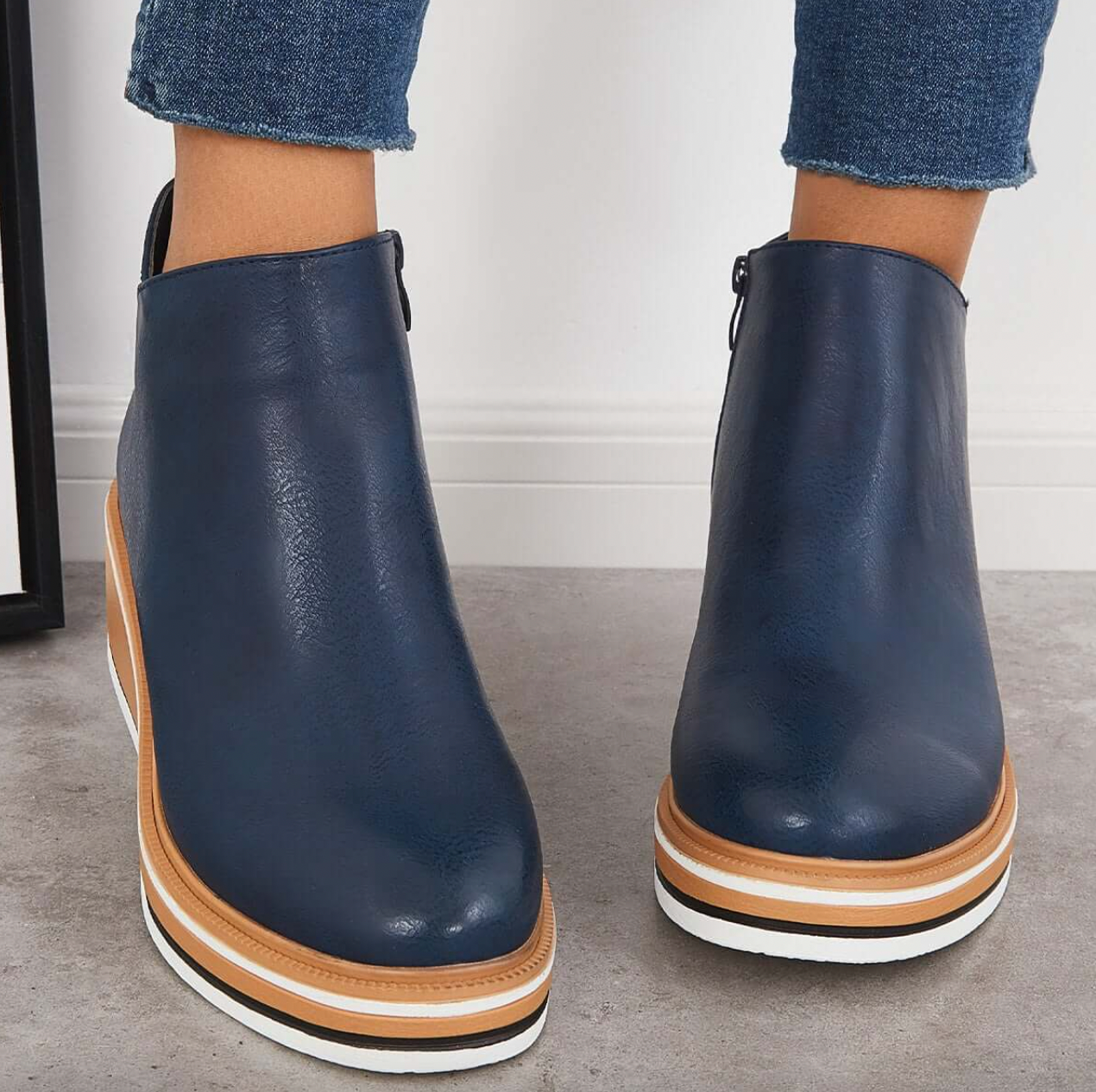 Rosanne - Jolies bottes en cuir avec fermeture éclair pour femmes