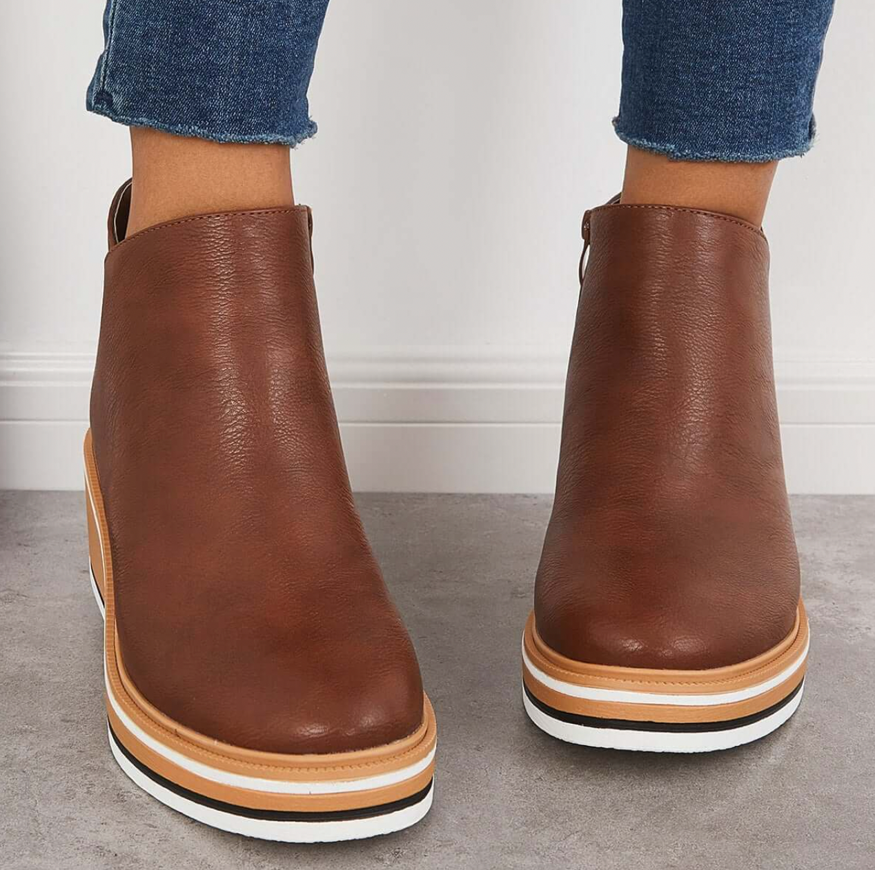 Rosanne - Jolies bottes en cuir avec fermeture éclair pour femmes