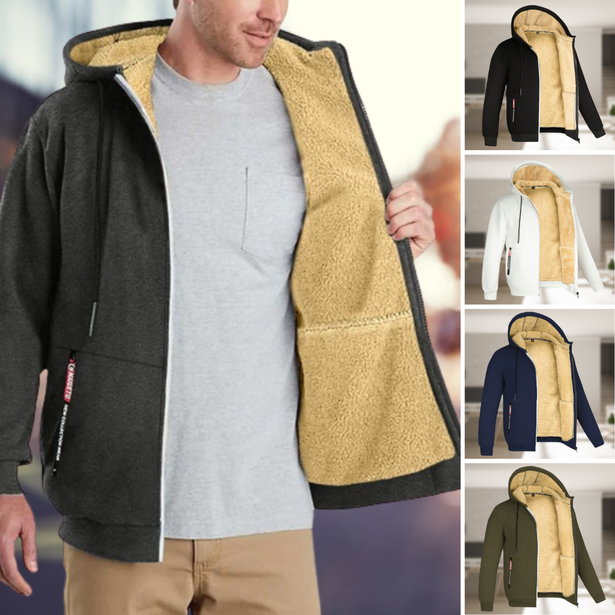 Andrew – Manteau d'hiver à capuche en polaire
