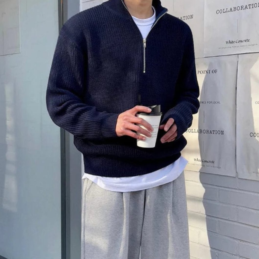 Carlo – Pull avec demi-fermeture éclair