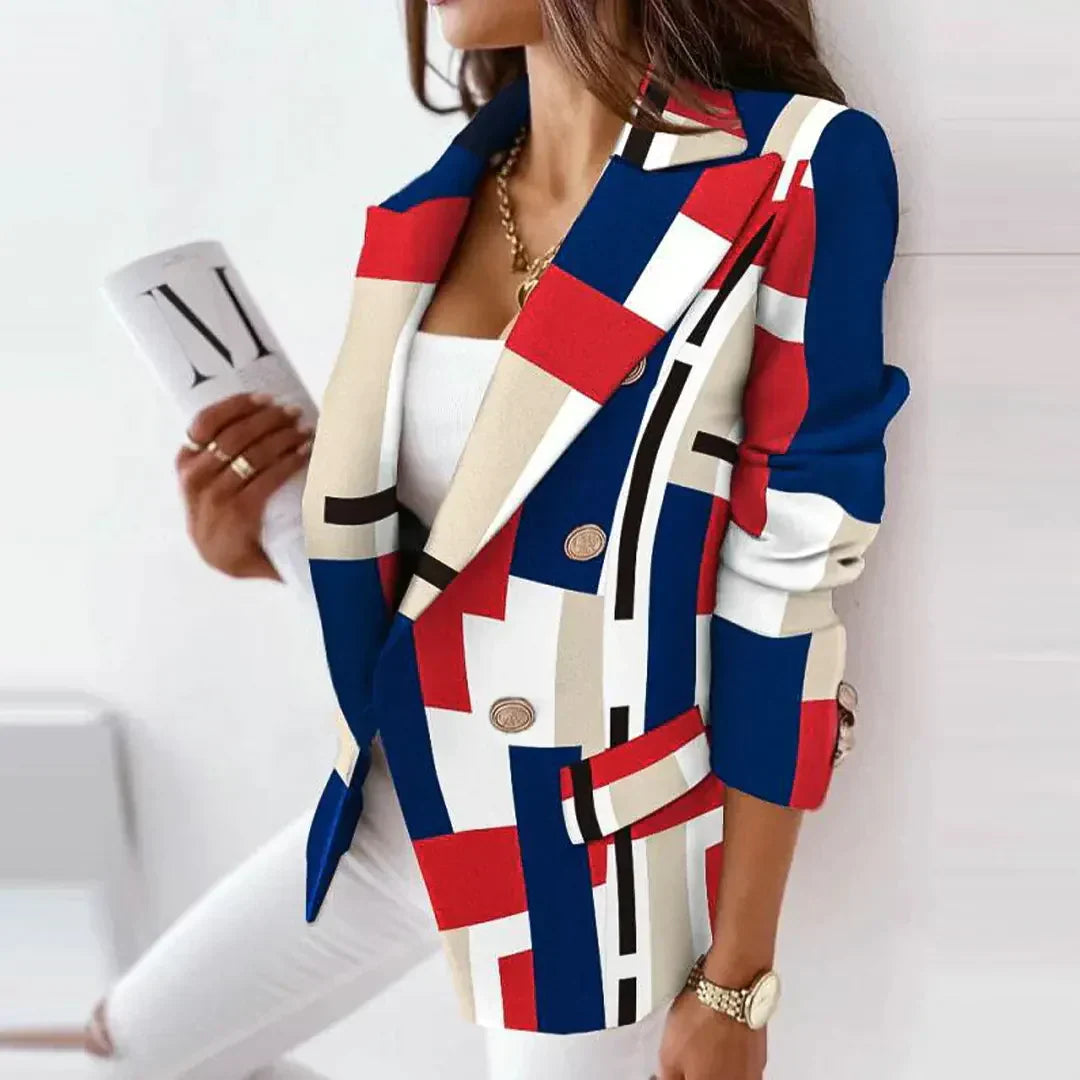 Arianne - Blazer Carreaux Décontracté - Style & Confort