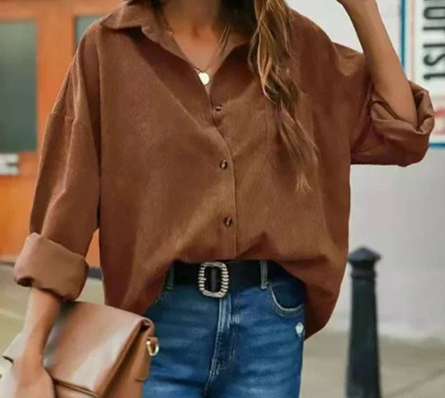 Wendela - Chemise en velours côtelé au look tendance
