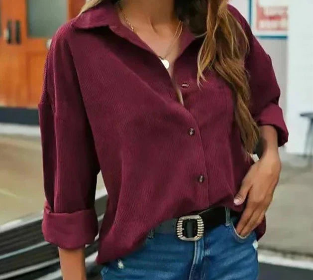 Wendela - Chemise en velours côtelé au look tendance