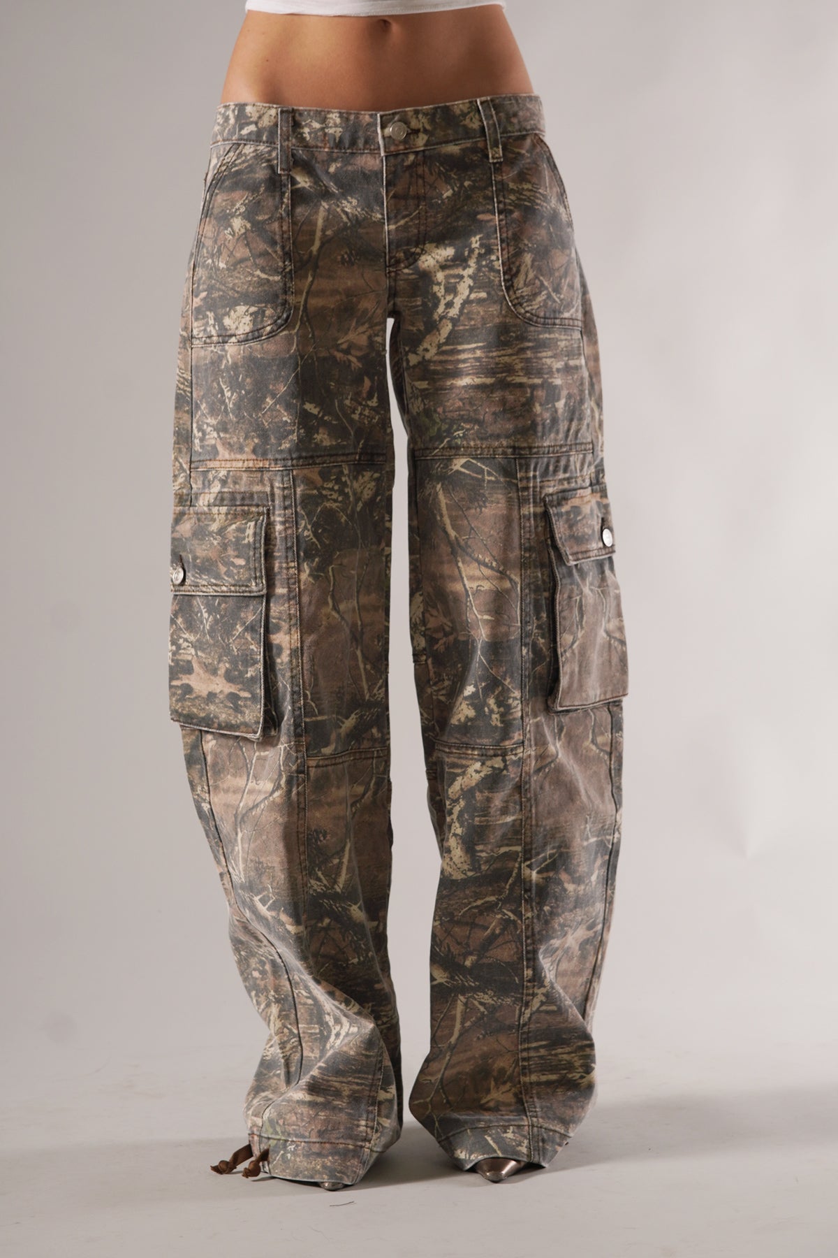 Odette - Pantalon cargo unisexe à motif camouflage