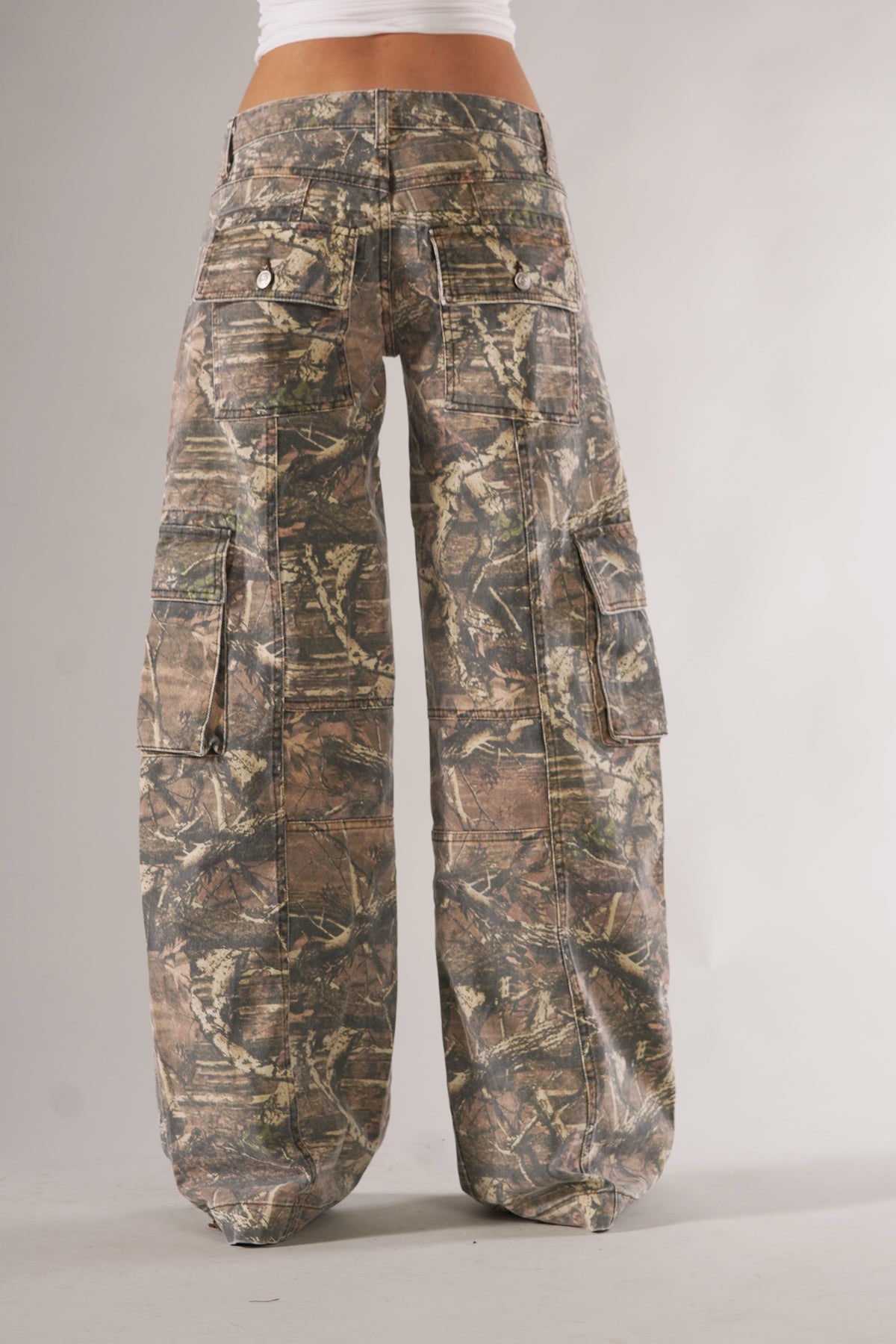 Odette - Pantalon cargo unisexe à motif camouflage