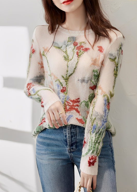Gisselle - Pull en tricot élégant avec motif à fleurs pour femmes