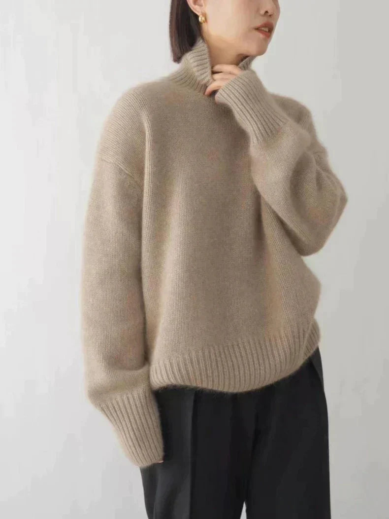Léa - pull cachemire col roulé femme