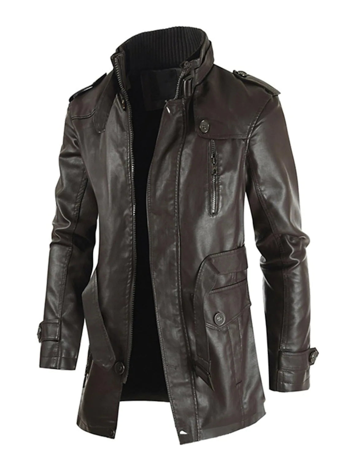 Uilleam - Veste en cuir longue pour homme personnalisée