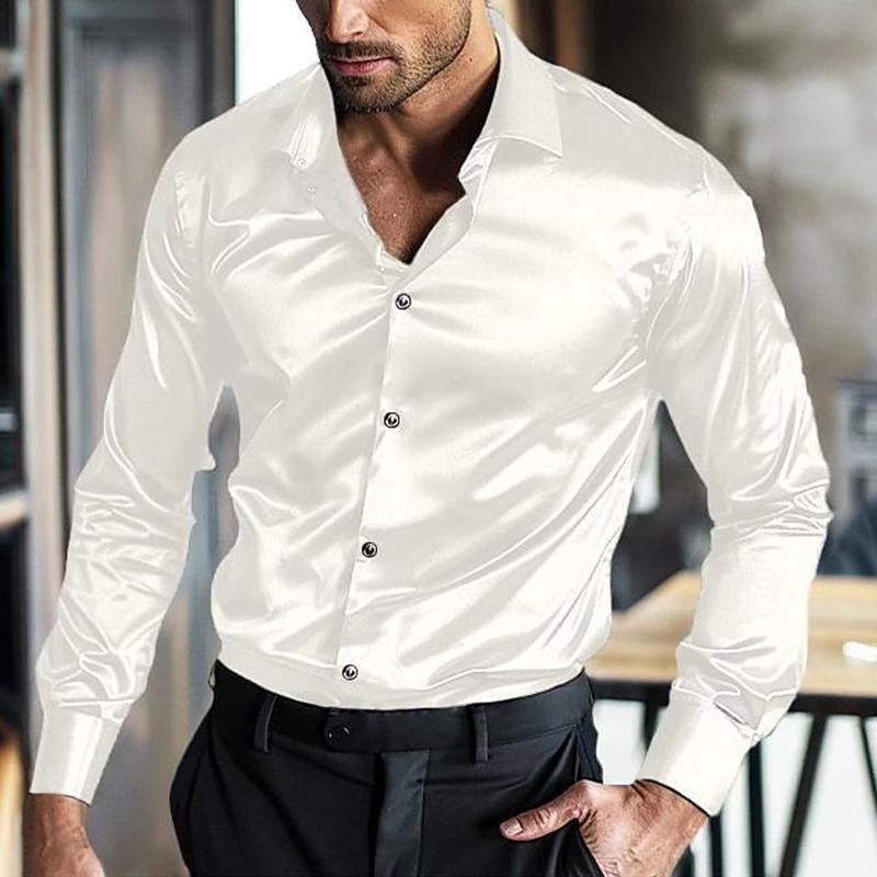Elian – Chemise satinée brillante pour hommes