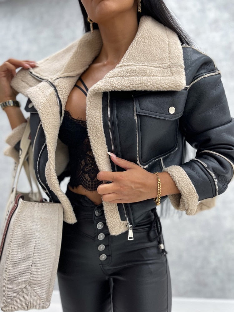 Anya - Blouson Motard Cuir Vegan