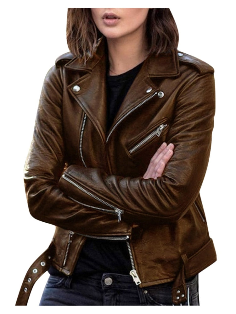 Waleria - Veste en cuir, silhouette affinée
