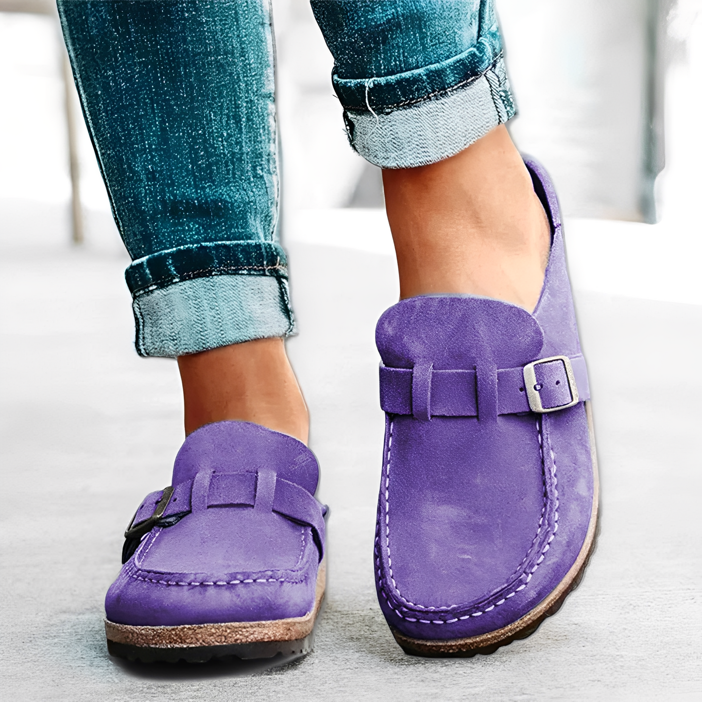 Briana - Sandales confortables à enfiler avec boucle pour femmes