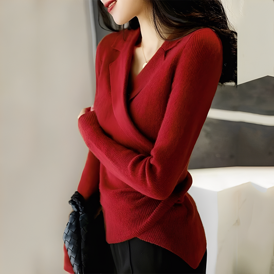 Myrtle - Pull classique ajusté avec asymétrie pour femmes