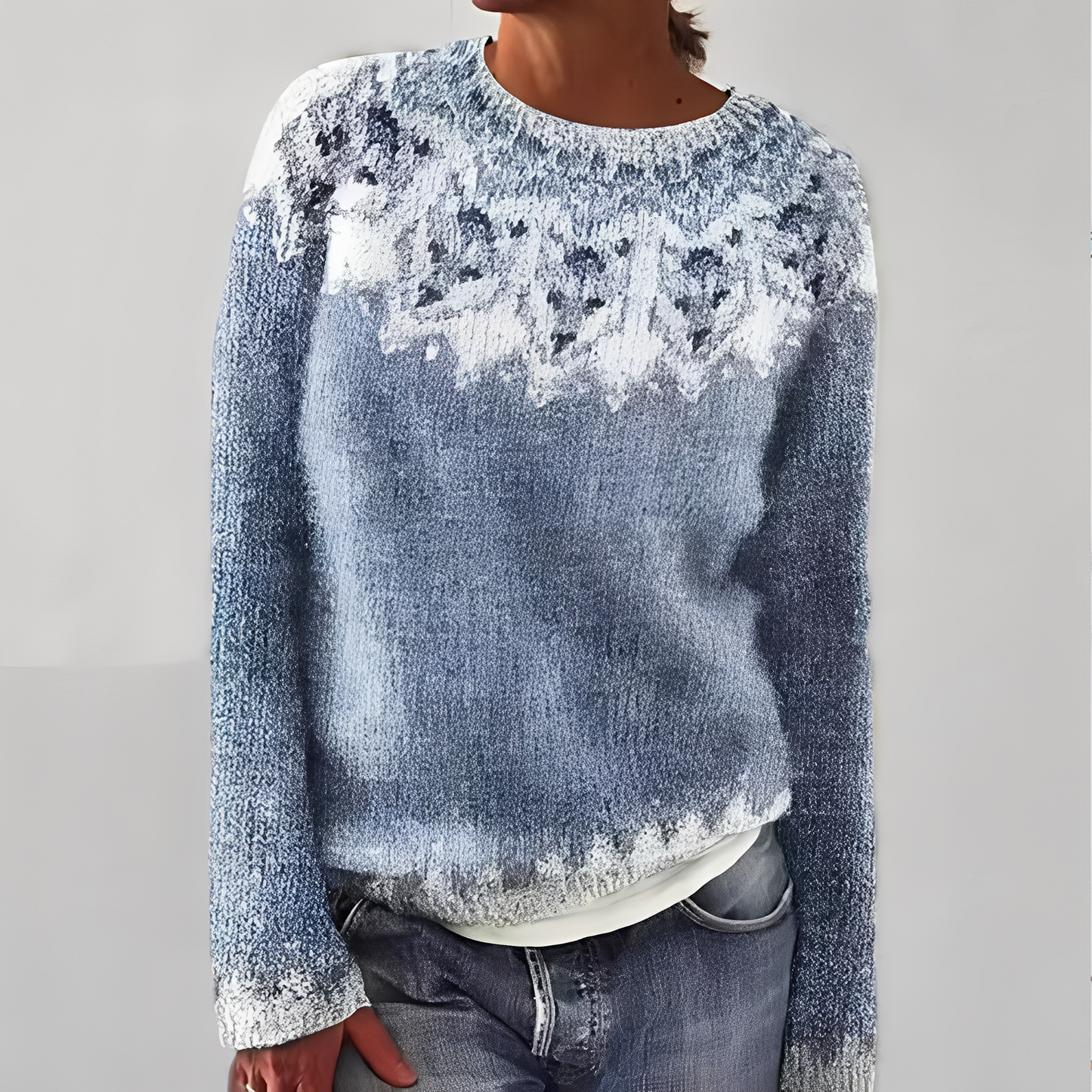 Heather - Pull classique en tricot avec motif pour femmes