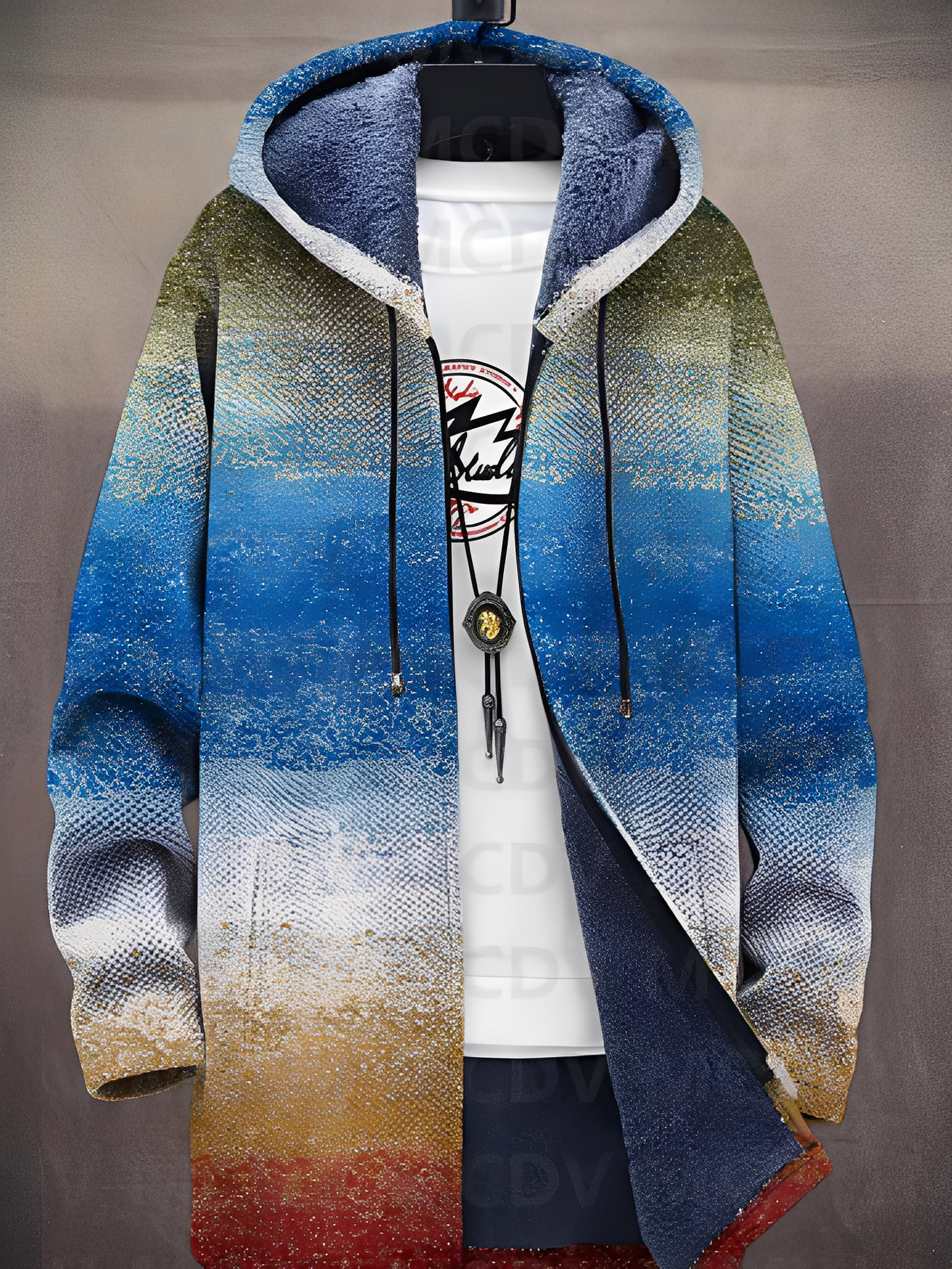 Trenton - Manteau élégant à capuche avec imprimé pour hommes