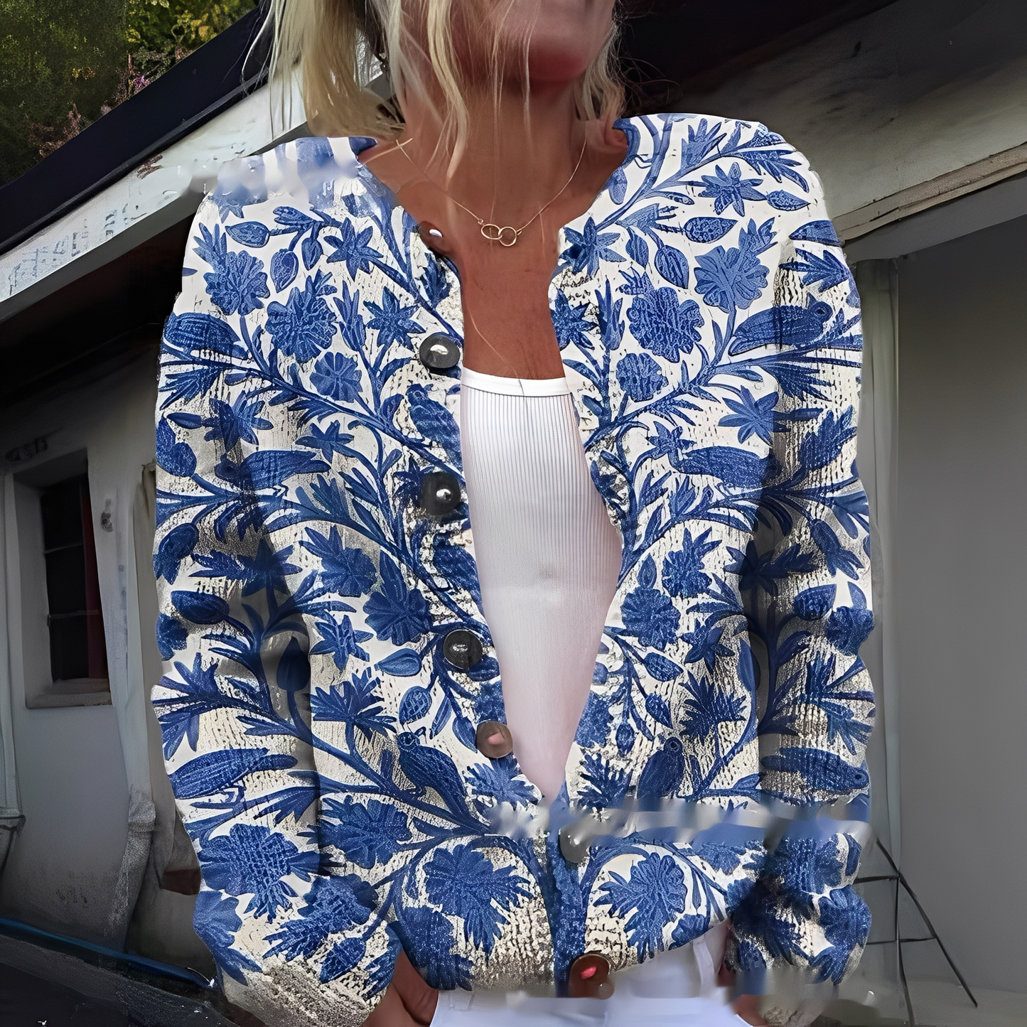 Wilda - Cardigan chic et confortable à motif floral pour femmes