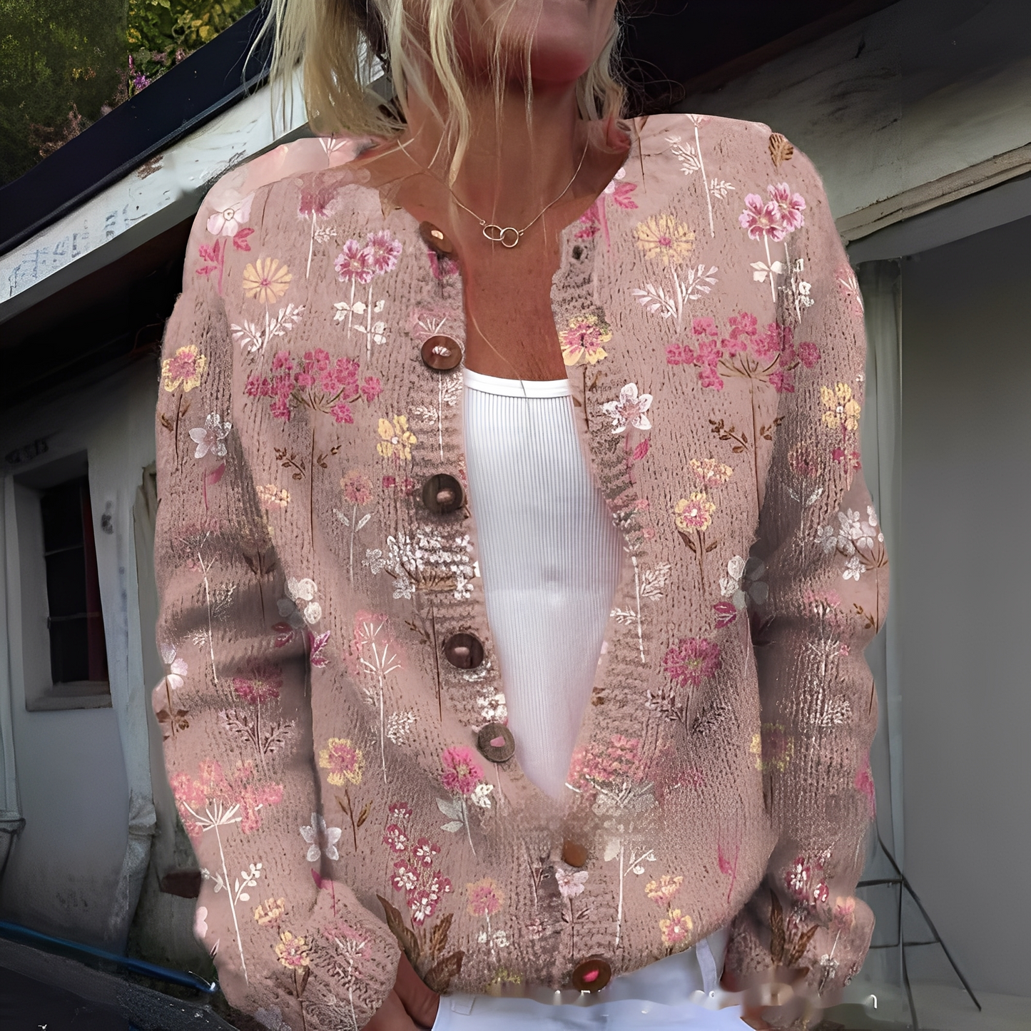 Wilda - Cardigan chic et confortable à motif floral pour femmes