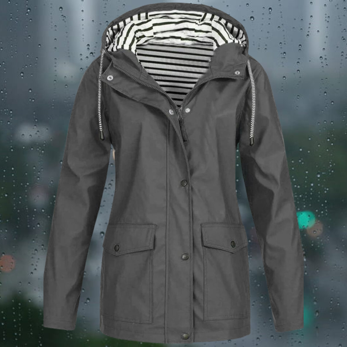 Lea - Manteau coupe-vent à capuche