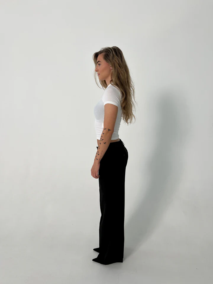 Vittoria – Pantalons Taille Haute à Jambes Larges et Poches