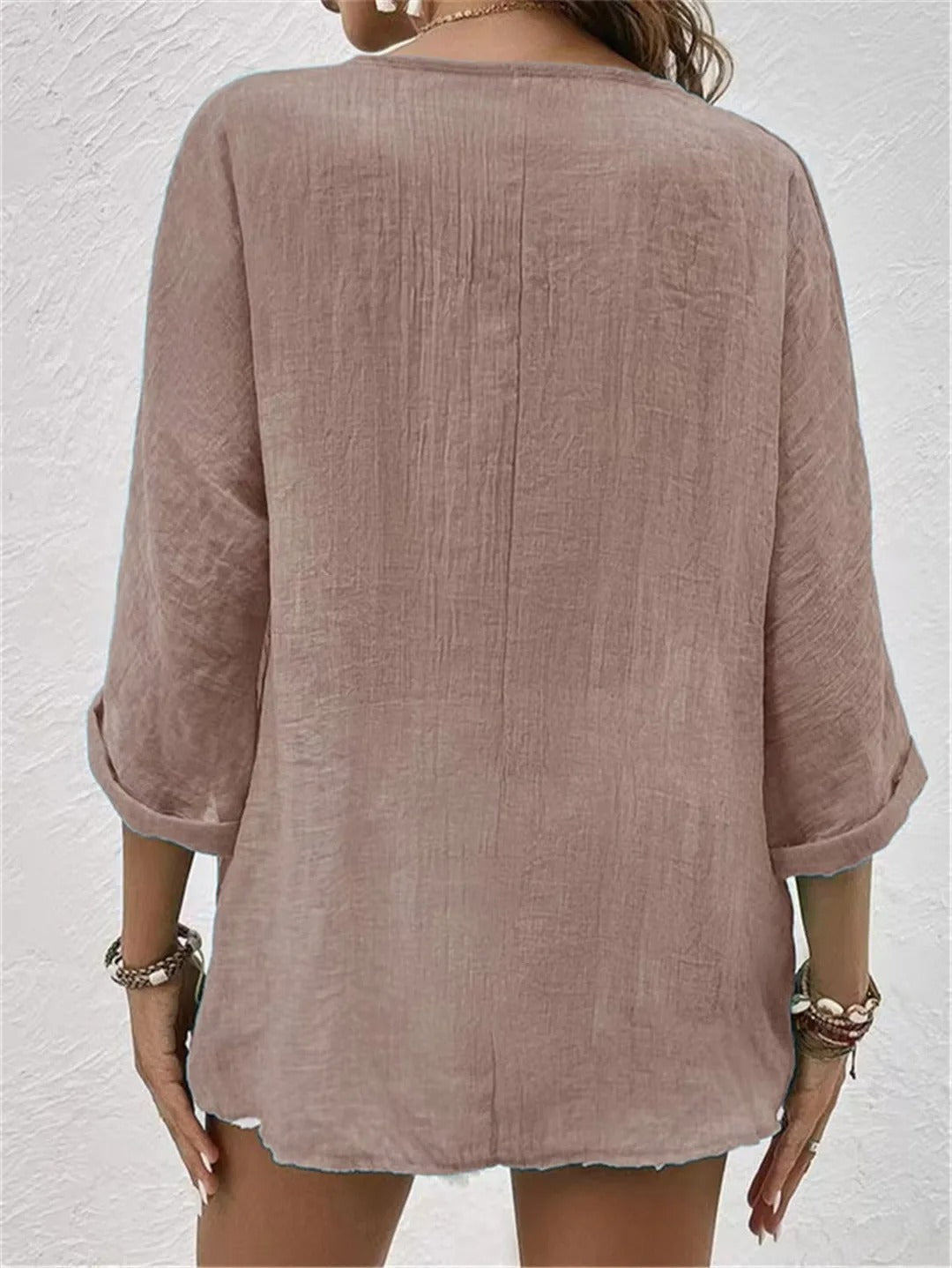 Fayo - Handy blouse with V-neck and buttons