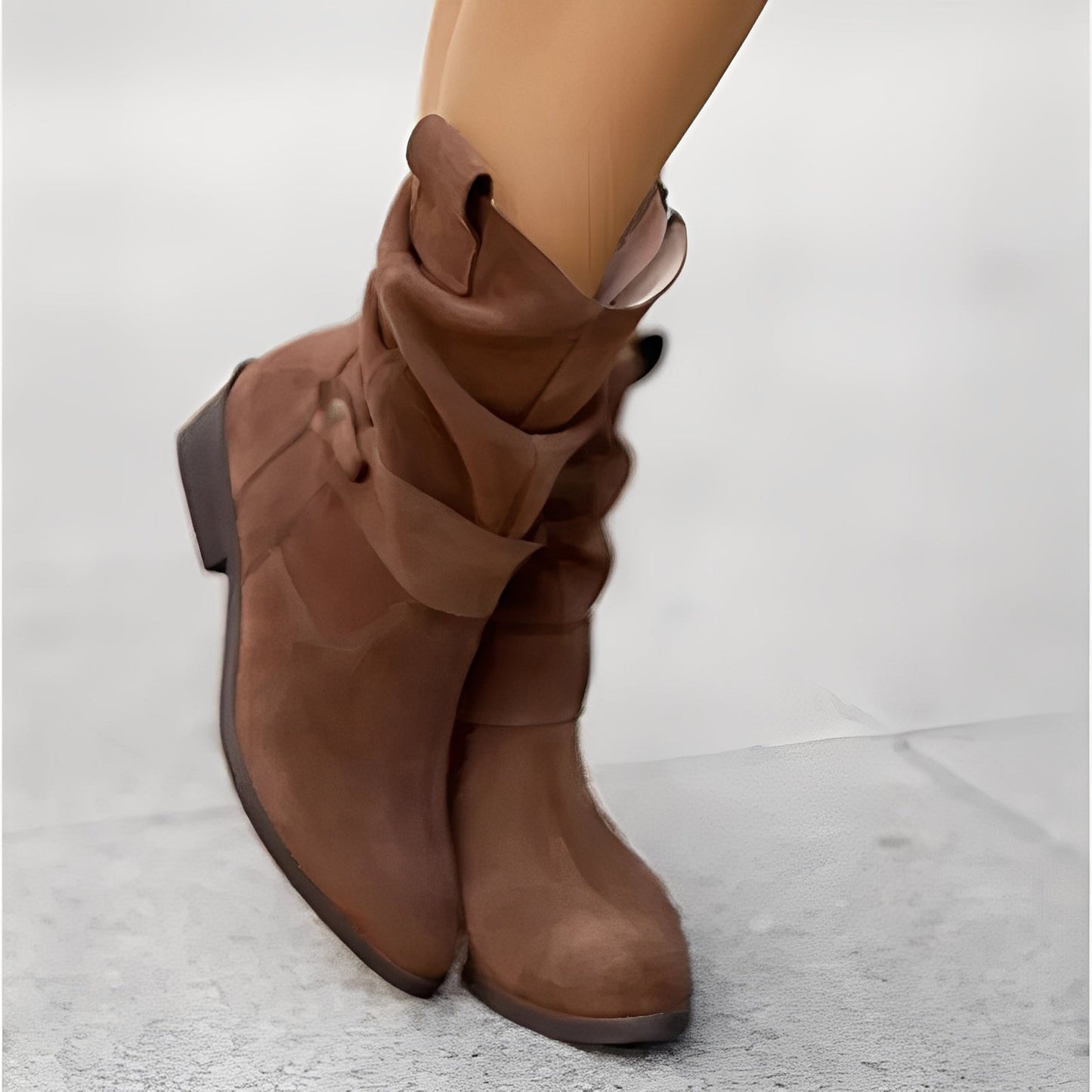 Marjorie - Bottes en daim large décontractées pour femmes