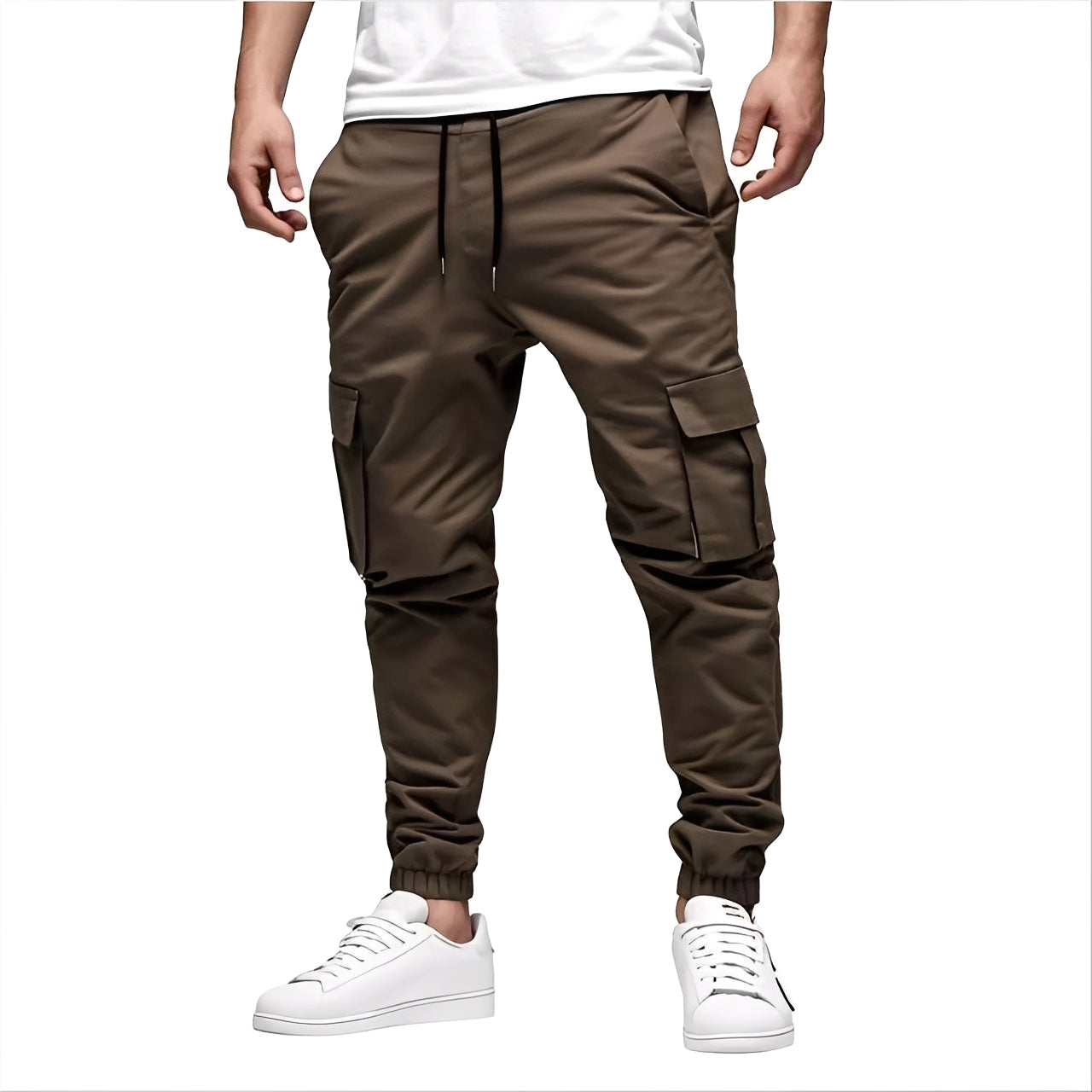 Tevin - Pantalon cargo stretch étroit et décontracté pour hommes