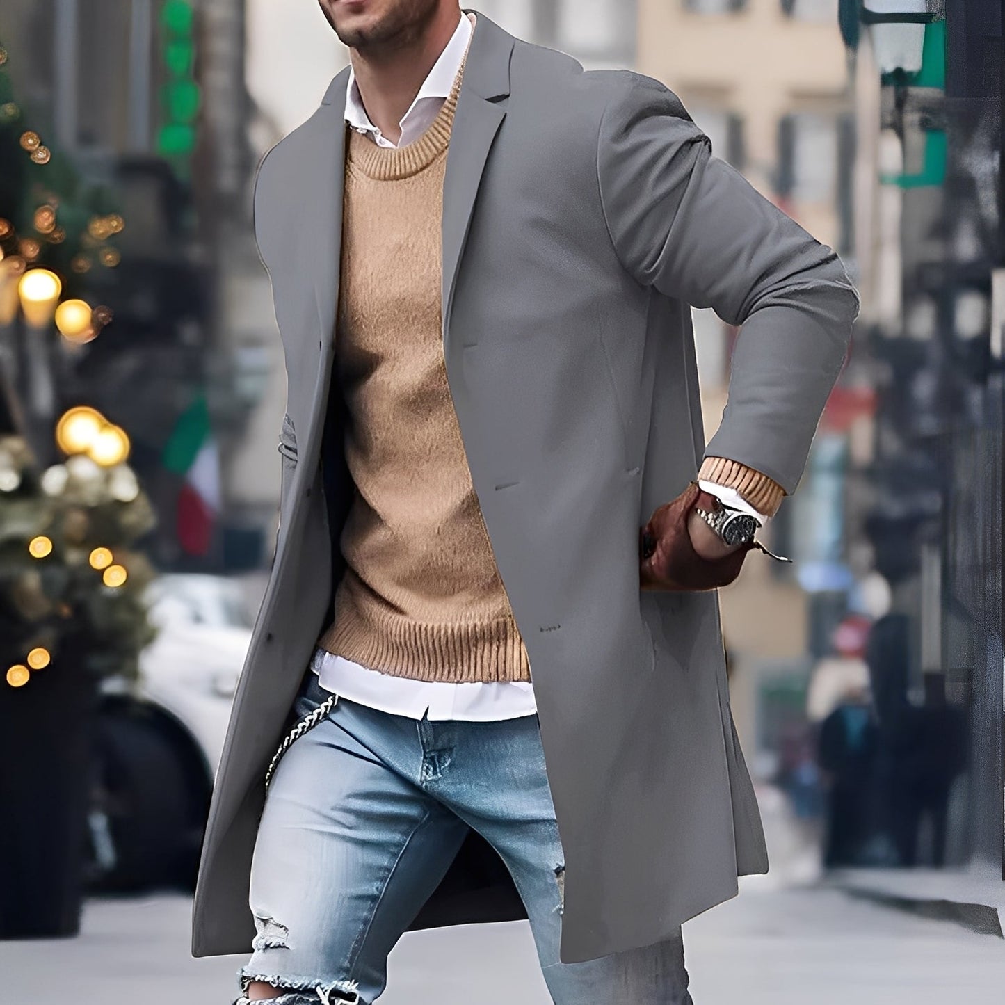 Kenyon - Trenchcoat chic pour hommes avec boutons