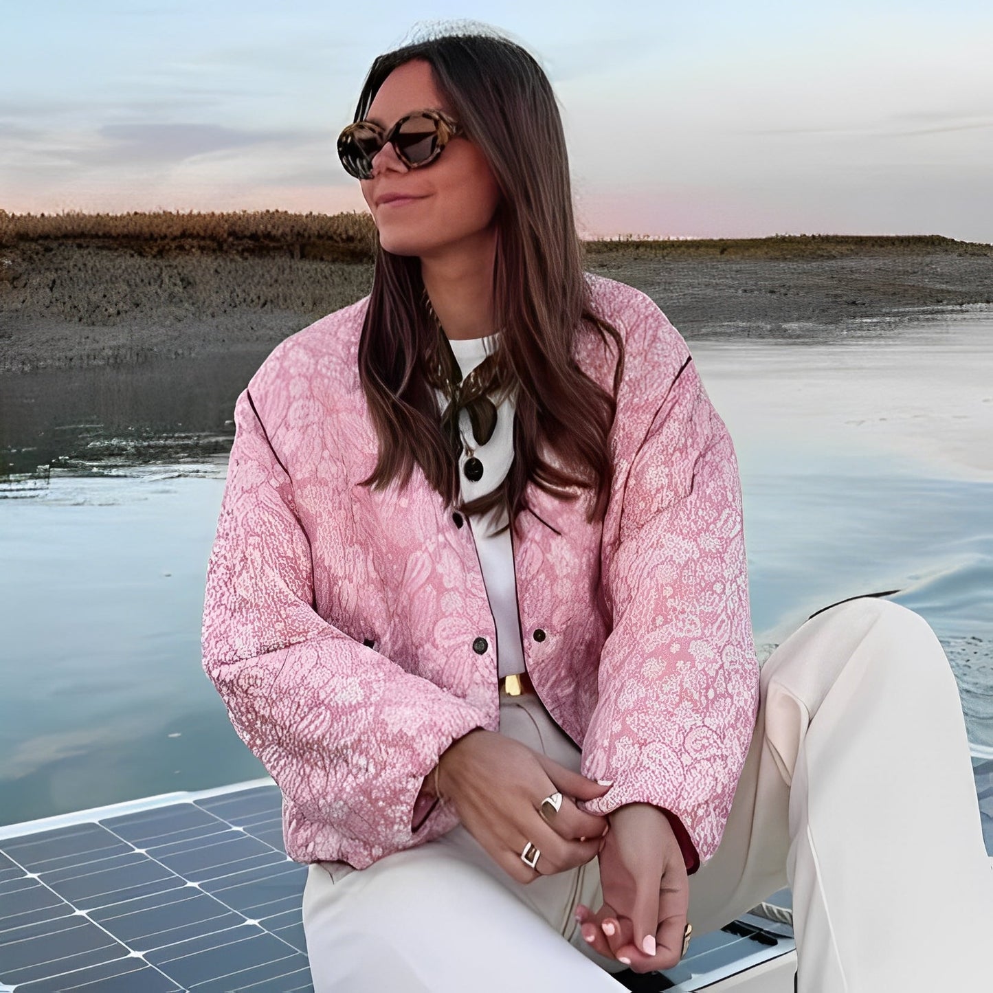 Katelyn - Veste décontractée patchwork matelassée pour femmes