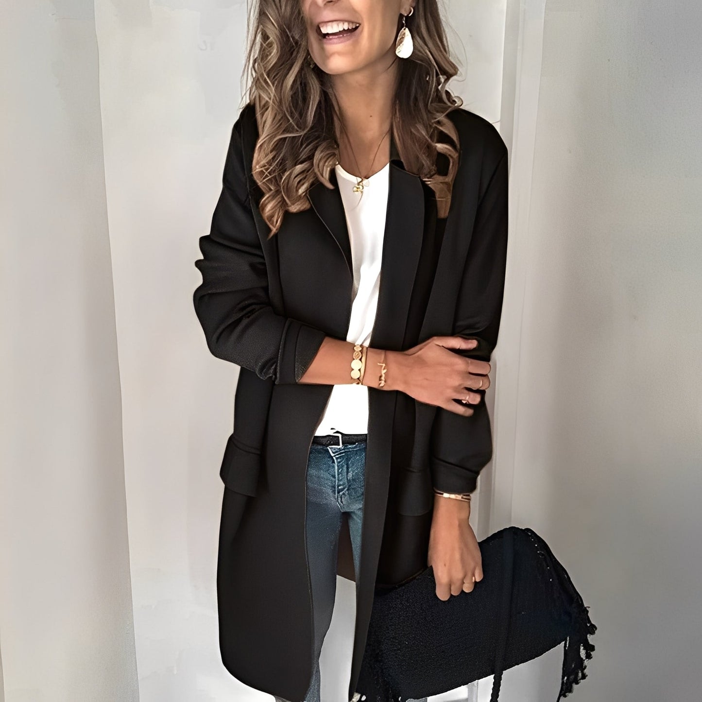 Georgina - Blazer long pour femme, chic et raffiné