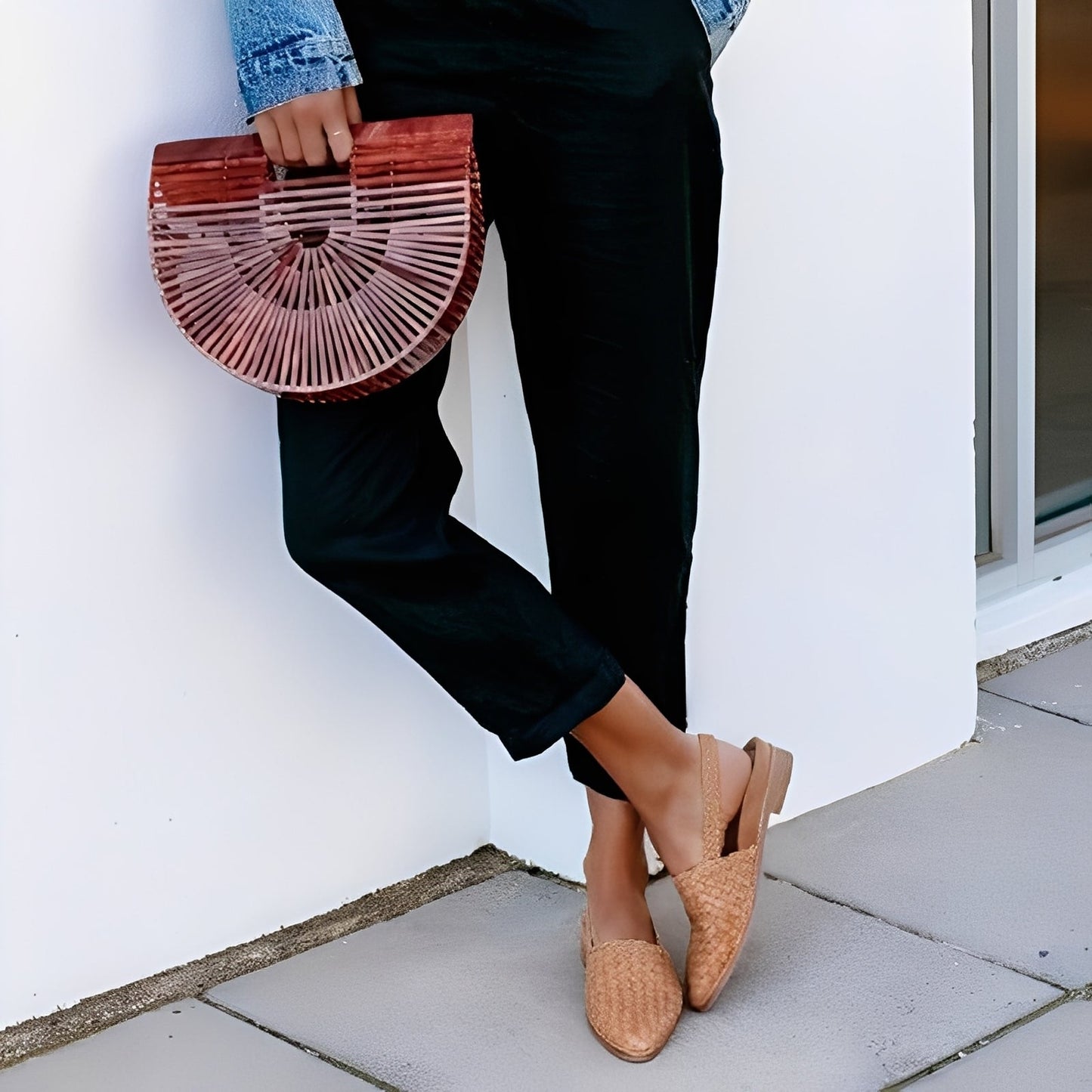 Dolores - Sandales plates en cuir entrelacé pour femmes