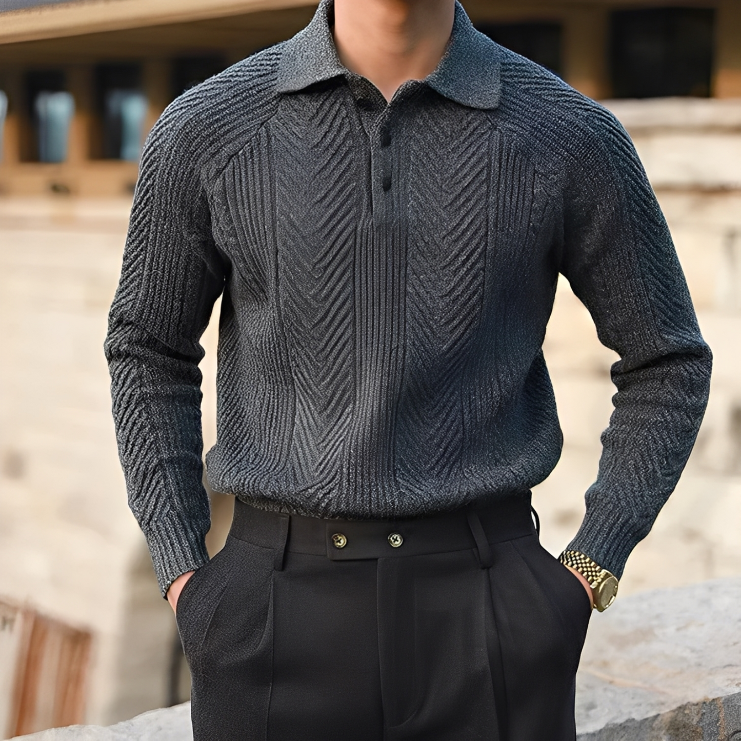 Darius – Pull tricot avec manches longues