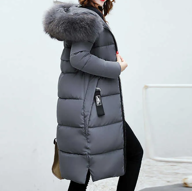 Amaya - Long Manteau à Col En Fourrure