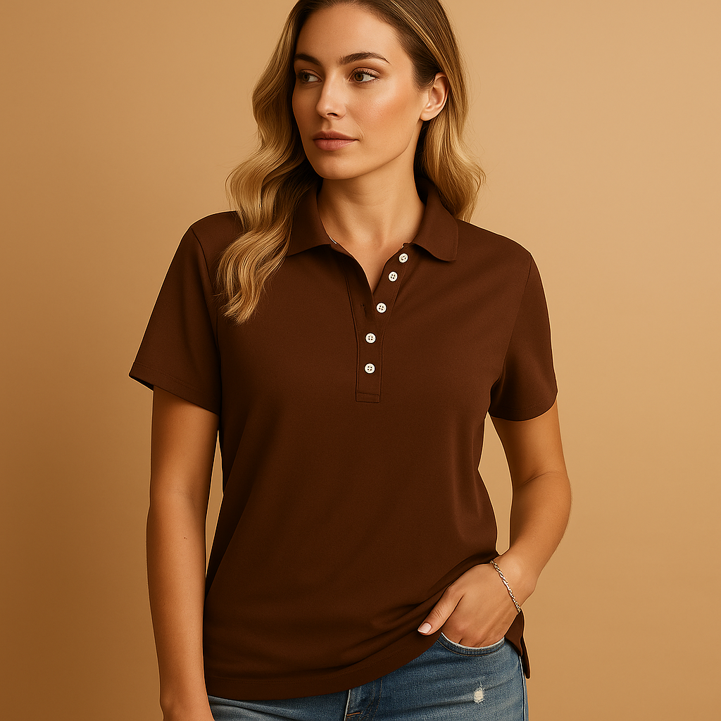Shene – Polo Chic à Coupe Cintrée et Design Moderne