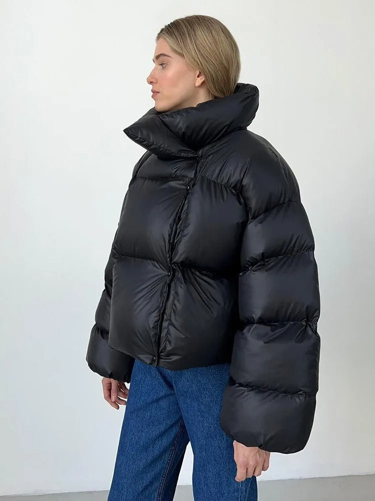 Meredith - Doudoune Courte Capuche Coton