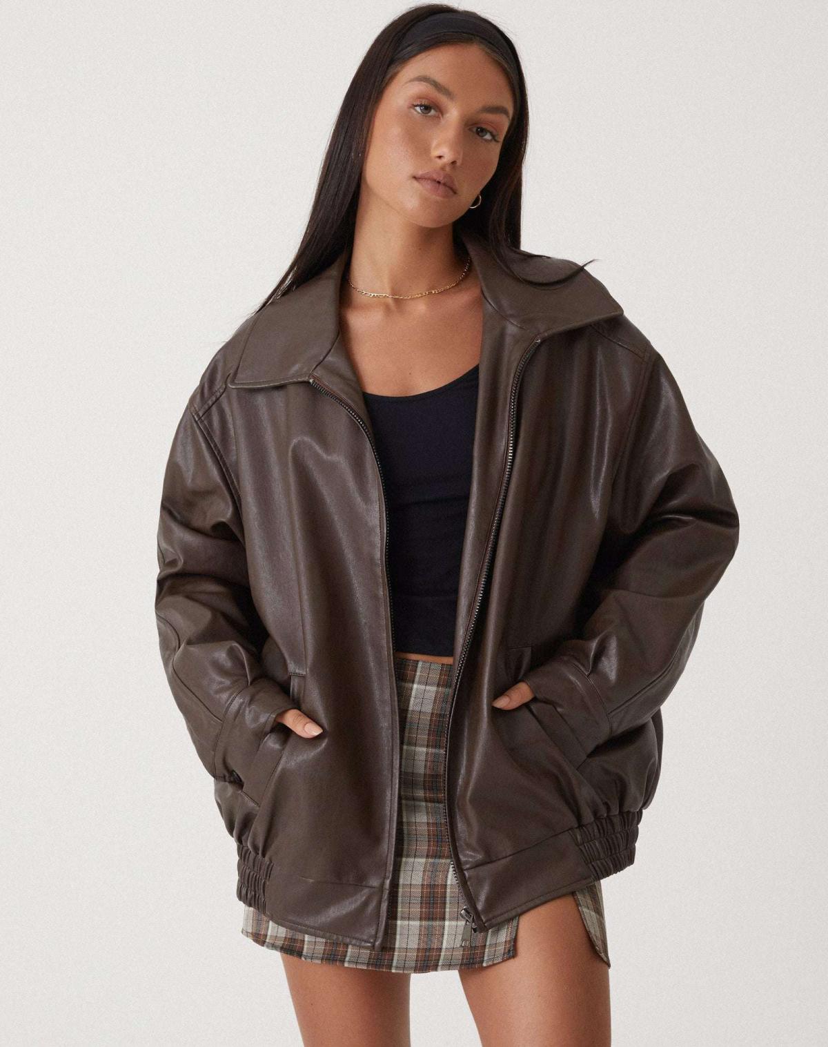 Ariane – Blouson en cuir pour femmes de style large