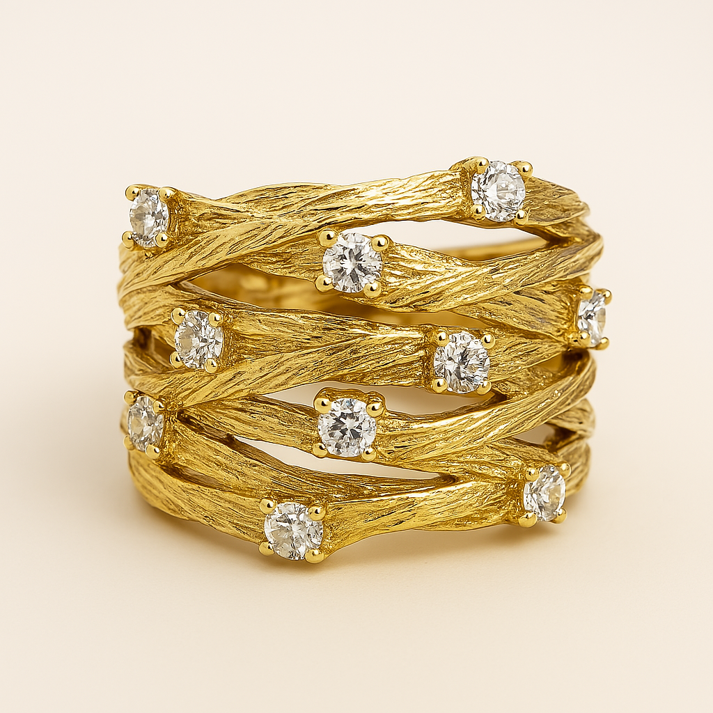 Marisse – Bague dorée de style vintage avec éclat subtil