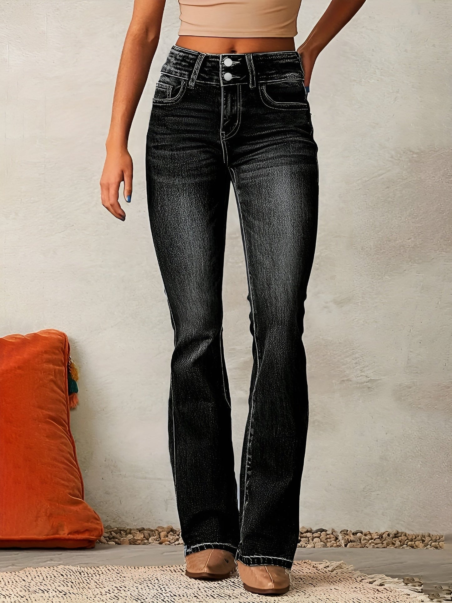 Neely - Jeans décontractés taille haute pour femmes